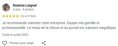 Avis client portail coulissant motorise cloture noyers st martin