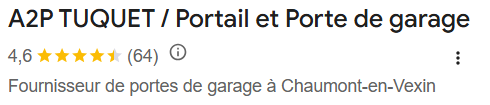 Consultez les Avis clients sur Google concernant A2p Tuquet installateur de menuiseries extérieures dans l'Oise
