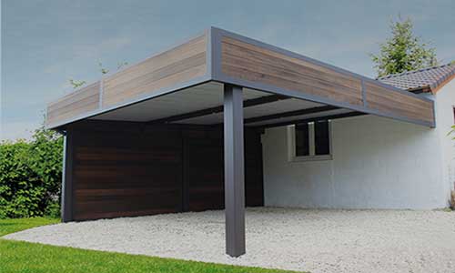 Carport aluminium adossé à la maison