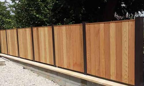 Cloture bois red cedar avec ossature aluminium champagne sur oise 95