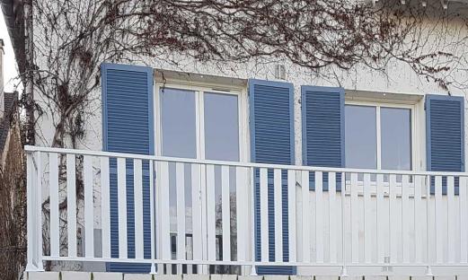 Garde corps balcon alu blanc breiz lames verticales chambourcy 78