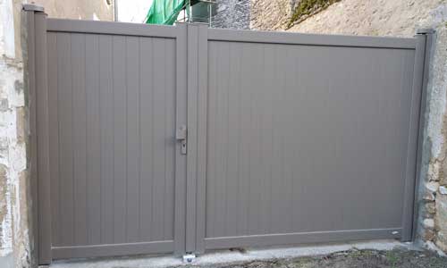 Portail battant manuel alu 2 vantaux inegaux delincourt oise