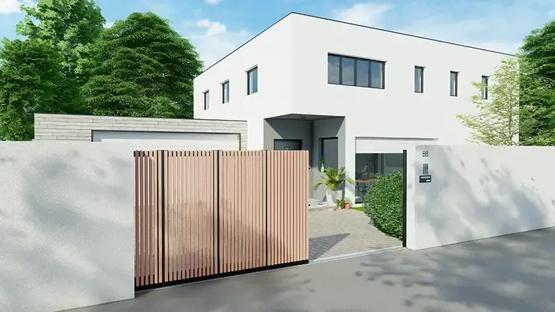 Portail coulissant anian sectionnel vue ext