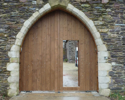 Porte cochere bois portillon integre