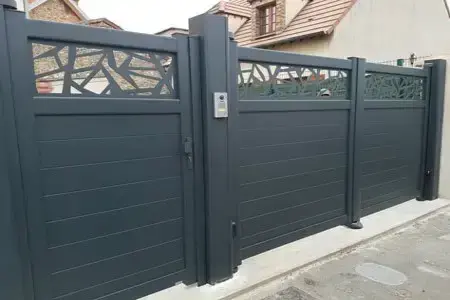 Portillon portail tole decoupe laser acheres