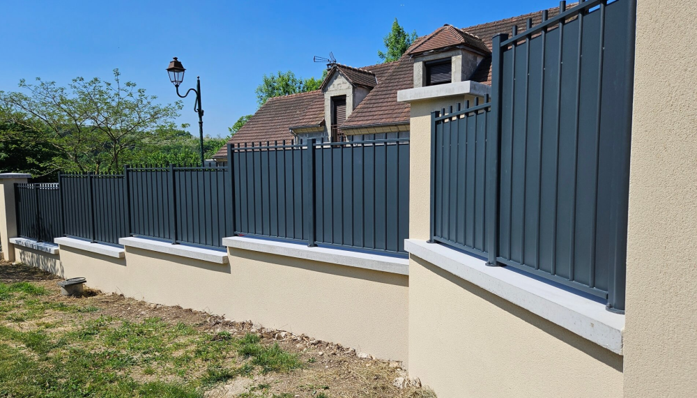 Pose cloture pont aven sur muret boissy aillerie 95 a2p tuquet