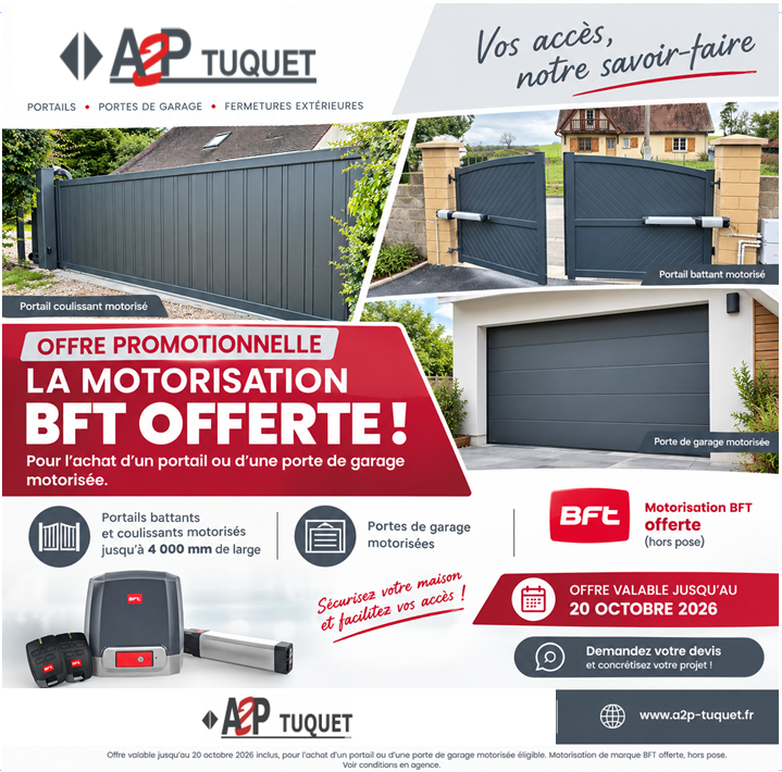 Motorisation offerte portail, porte garage Oise, Val d'Oise